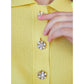 Crystal-Embellished Cashmere Polo Sweater - Yellow