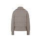 Cashmere Padded Jumper-Style Cardigan - Beige