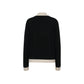 Cashmere Color Combination Pocket Cardigan - Black