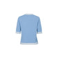 Cashmere Color Combination Round-Neck Top - Blue