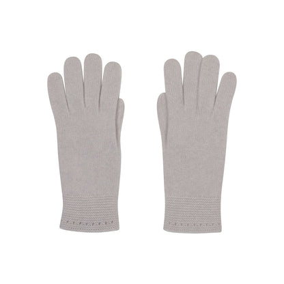 Callaite 100% Cashmere Whole Garment Knit Gloves - Blue