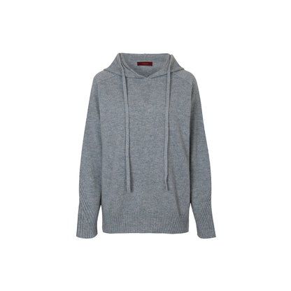 Callaite 100% Cashmere Hoodie Sweater - Grey