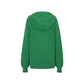 Callaite 100% Cashmere Ribbed Hoodie Sweater - Green