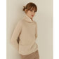 Callaite 100% Cashmere Open Weave High Neck Sweater - Cream Beige