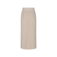 Callaite 100% Cashmere Ribbed Long Skirt - Light Beige