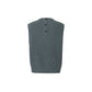 Callaite 100% Cashmere Mock-Neck Sweater Vest - Melange Blue