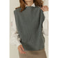 Callaite 100% Cashmere Mock-Neck Sweater Vest - Melange Blue