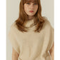 Callaite 100% Cashmere High Neck Sweater Vest - Ivory Beige