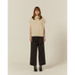 Callaite 100% Cashmere High Neck Sweater Vest - Ivory Beige