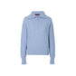 Cable-Knit Cashmere Half-Zip Sweater, Blue