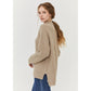 High-Neck Ribbed Cashmere Sweater - Beige