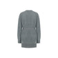 Middle Length Belted Cashmere Cardigan - Grey
