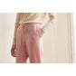 Cashmere Drawstring Banding Roll Up Pants - Pink