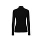 Slim Fit Ribbed Cashmere Turtleneck Sweater, Black