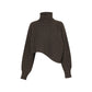 Cashmere Asymmetric Hem Turtleneck Sweater - Green